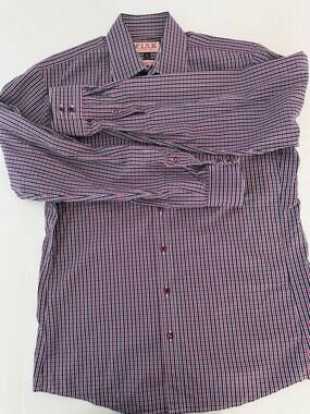 Thomas Pink Men’s Slim Fit Dress Shirt 15.5 39cm Tattersall Check Long Sleeve